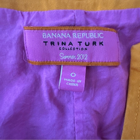 Banana Republic Trina Turk Purple Mod 60's Dress Size 0 Cotton Silk XSmall Lined - Picture 9 of 12